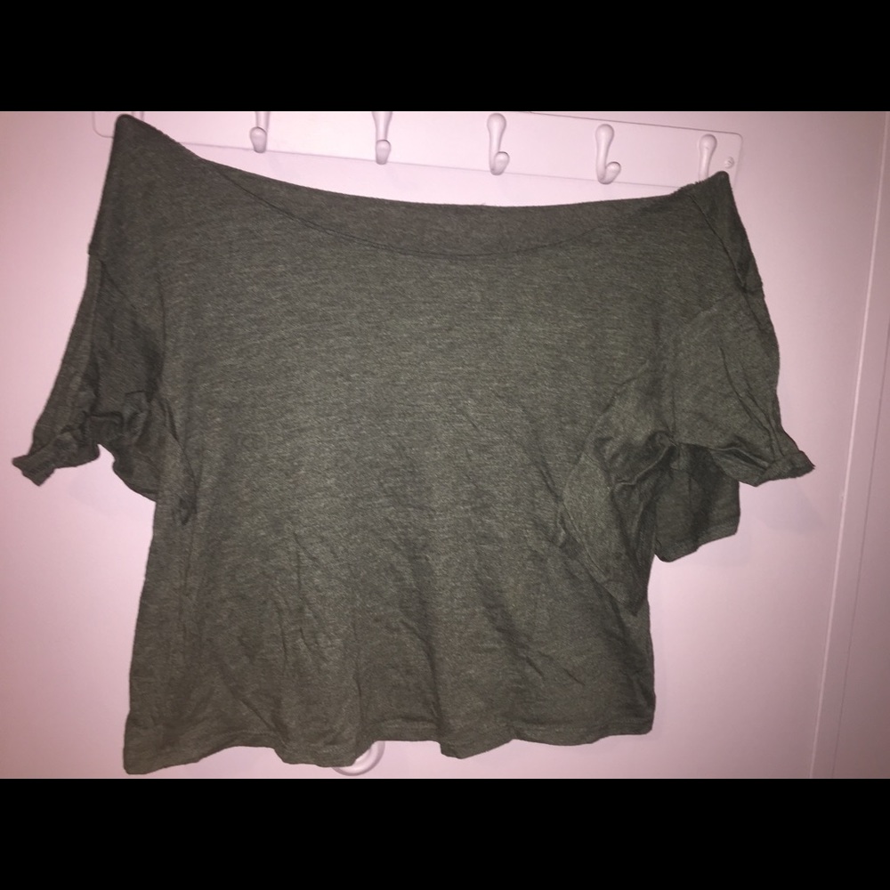Grey Batwing Crop Top